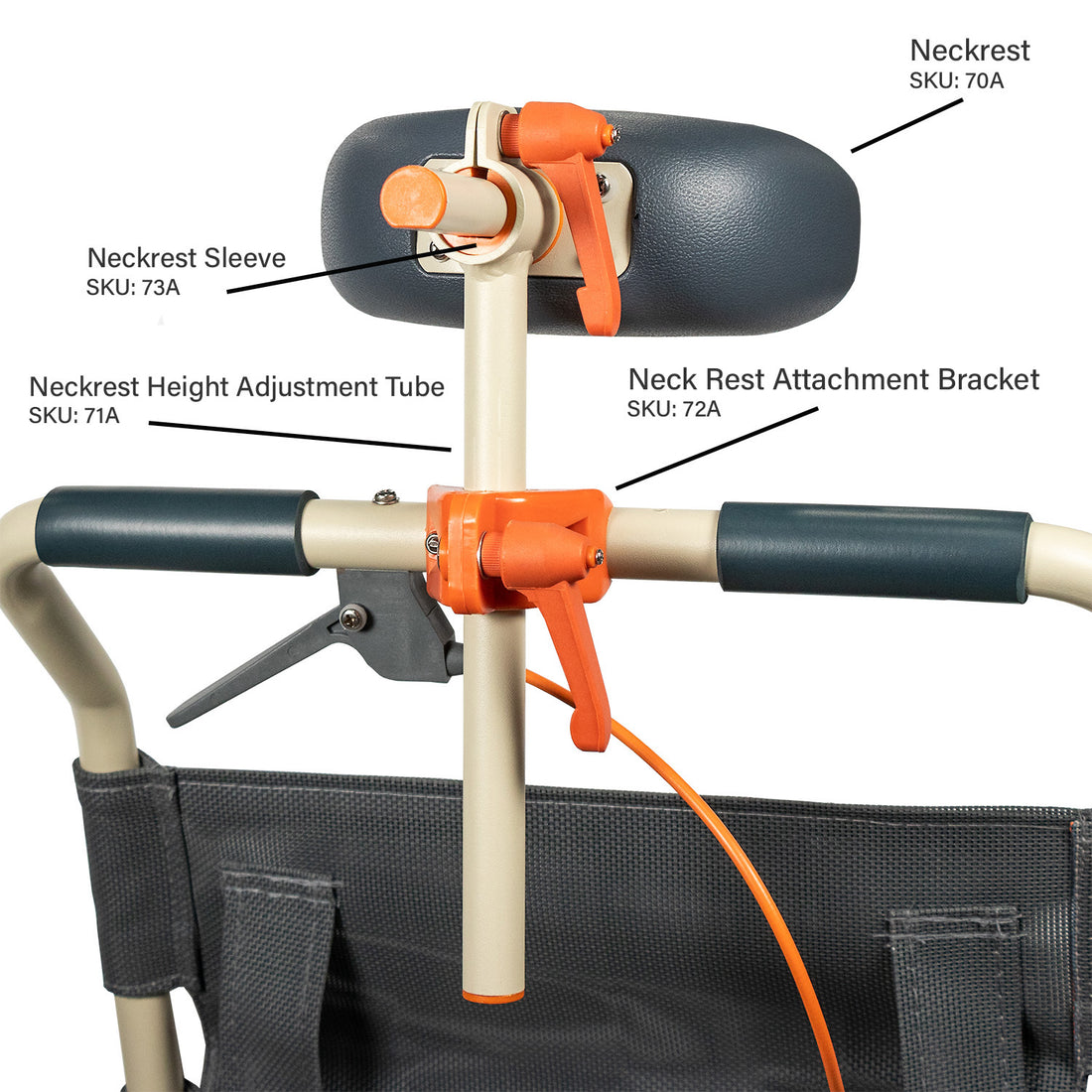 ShowerBuddy Neckrest Height Adjustment Tube - SB2T, SB3T