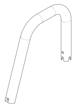 Metapal footrest tube