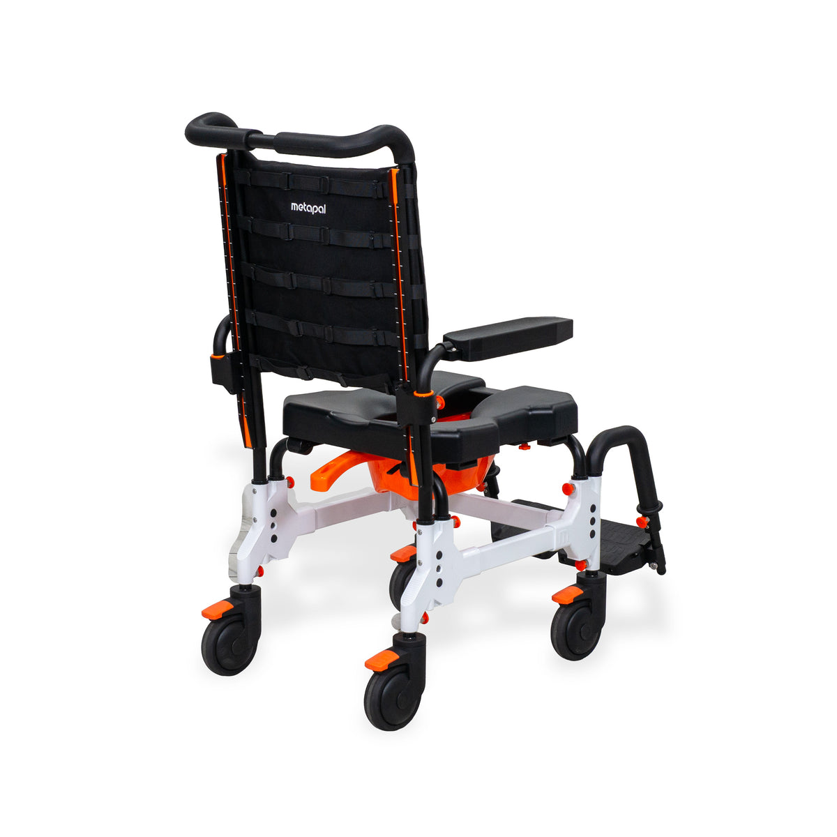 Silla de ducha e inodoro con propulsión por asistente MetaPal M1-AP